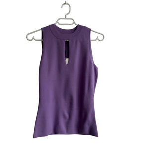 Milly Keyhole Knit Purple Sleeveless Women's Top Sz Medium New with Tags
